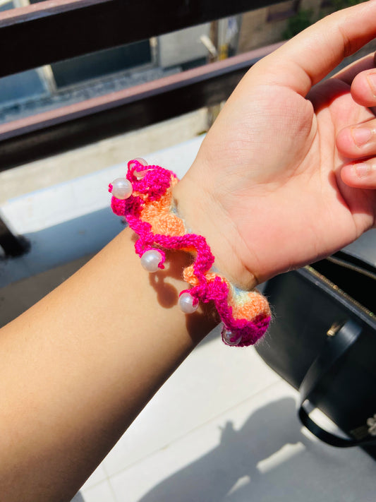 Handmade Colorful Crochet Scrunchie Bracelet