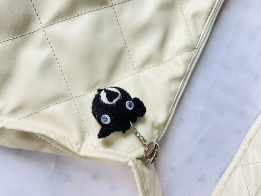 Handmade Crochet Black Creature Keychain